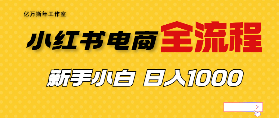 [热门给力项目]（6805期）外面收费4988的小红书无货源电商从0-1全流程，日入1000＋