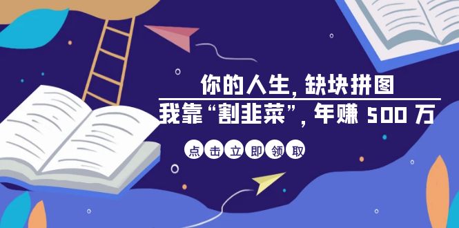 [热门给力项目]（6866期）某高赞电子书《你的 人生，缺块 拼图——我靠“割韭菜”，年赚 500 万》