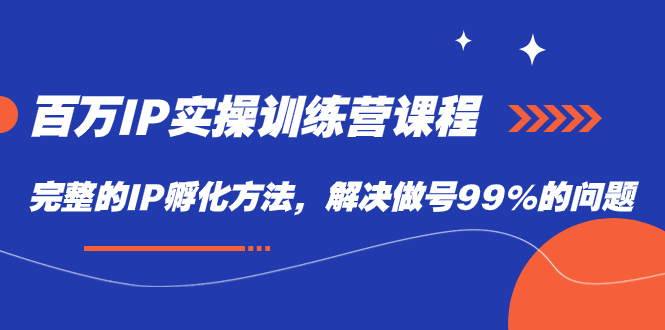 [引流-涨粉-软件]（7354期）百万IP实战训练营课程，完整的IP孵化方法，解决做号99%的问题-第1张图片-智慧创业网