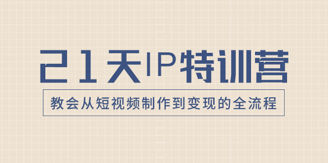 [短视频运营]（8223期）21天IP特训营，教会从短视频制作到变现的全流程