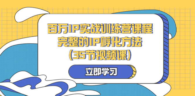 [短视频运营]（8243期）百万IP实战训练营课程，完整的IP孵化方法（35节视频课）