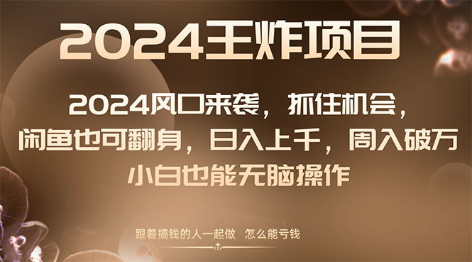 [热门给力项目]（8401期）2024风口项目来袭，抓住机会，闲鱼也可翻身，日入上千，周入破万，小白...