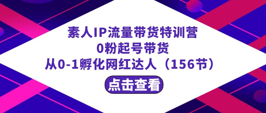 [短视频运营]（8776期）繁星·计划素人IP流量带货特训营：0粉起号带货 从0-1孵化网红达人（156节）