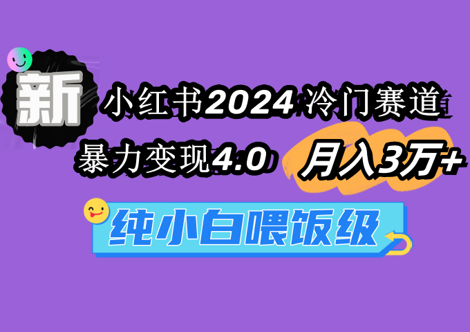 [热门给力项目]（9134期）小红书2024冷门赛道 月入3万+ 暴力变现4.0 纯小白喂饭级