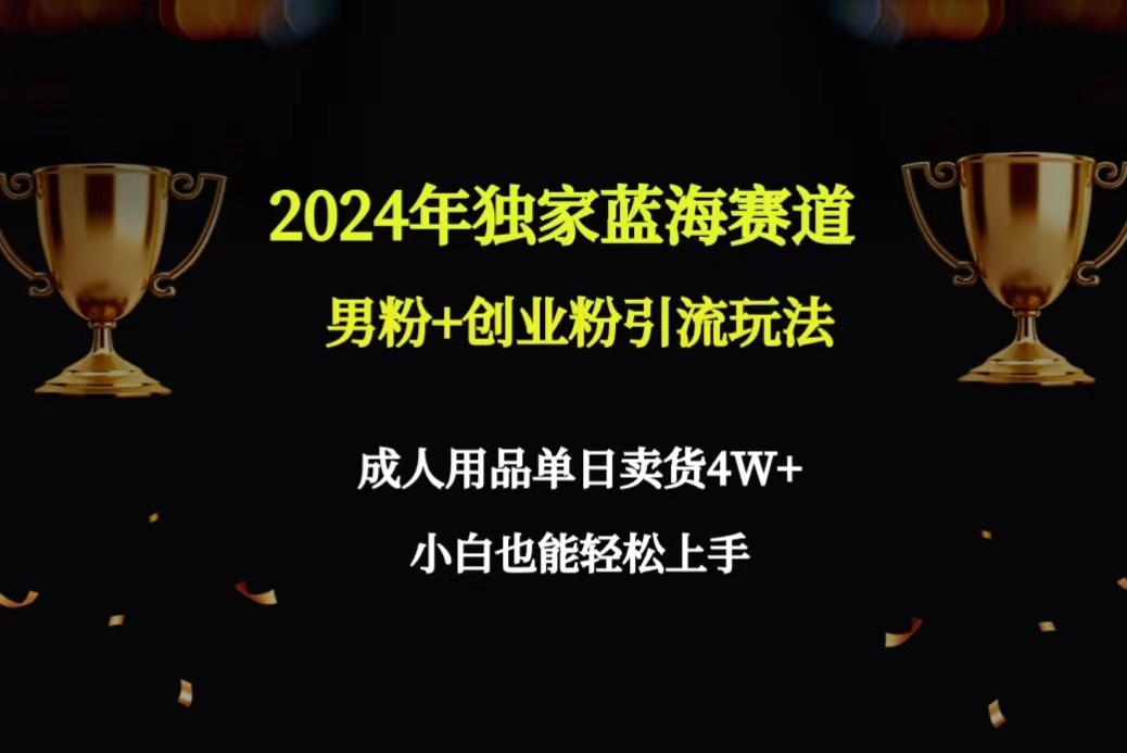 [热门给力项目]（9112期）2024年独家蓝海赛道男粉+创业粉引流玩法，成人用品单日卖货4W+保姆教程