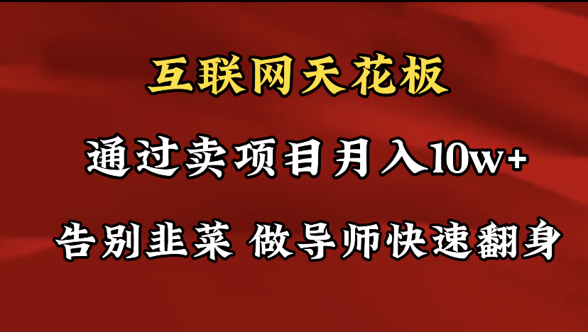 [热门给力项目]（9201期）导师训练营互联网的天花板，让你告别韭菜，通过卖项目月入10w+，一定要...