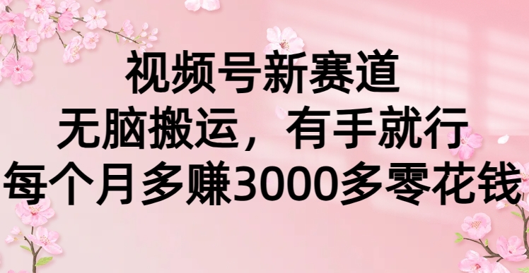 [短视频运营]（9278期）视频号新赛道，无脑搬运，有手就行，每个月多赚3000多零花钱