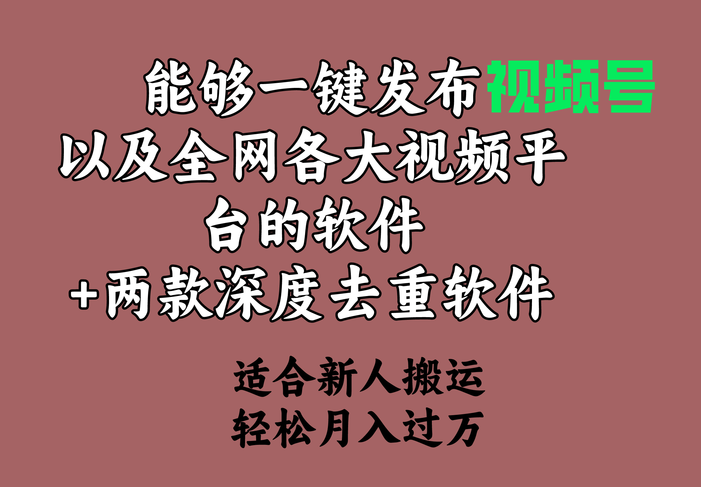 [短视频运营]（9319期）能够一键发布视频号以及全网各大视频平台的软件+两款深度去重软件 适合...