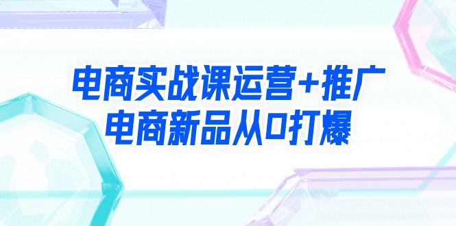 [国内电商]（9313期）电商实战课运营+推广，电商新品从0打爆（99节视频课）