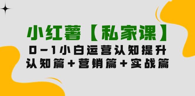 [小红书]（9910期）小红薯【私家课】0-1玩赚小红书内容营销，认知篇+营销篇+实战篇（11节课）