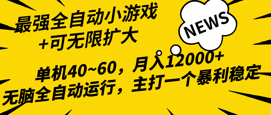 [热门给力项目]（10046期）2024最新全网独家小游戏全自动，单机40~60,稳定躺赚，小白都能月入过万