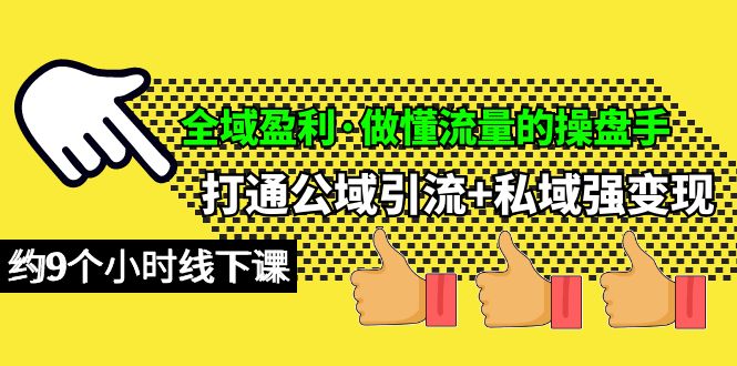 [引流-涨粉-软件]（10045期）全域盈利·做懂流量的操盘手，打通公域引流+私域强变现，约9个小时线下课