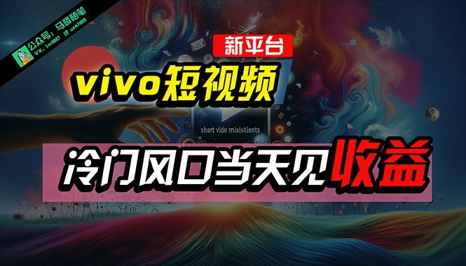 [短视频运营]（10390期）全新平台vivo短视频，新风口AI混剪无脑搬运，冷门风口当天见收益，7天...-第1张图片-智慧创业网