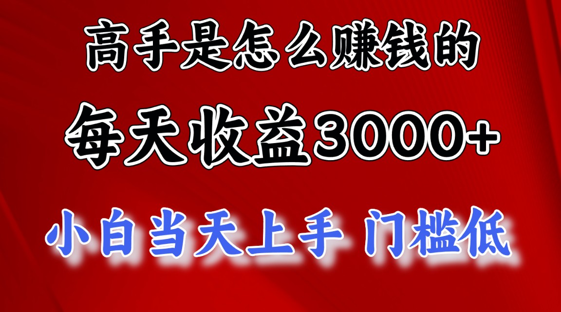 [热门给力项目]（10436期）高手是怎么赚钱的，一天收益3000+ 这是穷人逆风翻盘的一个项目，非常稳...