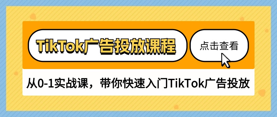 [跨境电商]（10731期）TikTok广告投放课程，从0-1实战课，带你快速入门TikTok广告投放（30节课）