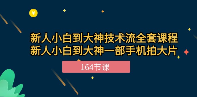 [短视频运营]（10685期）新手小白到大神-技术流全套课程，新人小白到大神一部手机拍大片-164节课