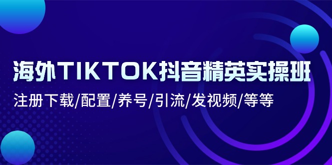 [跨境电商]（10998期）海外TIKTOK抖音精英实操班：注册下载/配置/养号/引流/发视频/等等