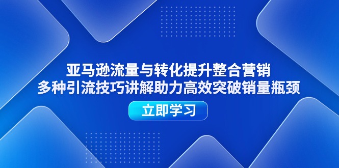 [跨境电商]（11335期）亚马逊流量与转化提升整合营销，多种引流技巧讲解助力高效突破销量瓶颈