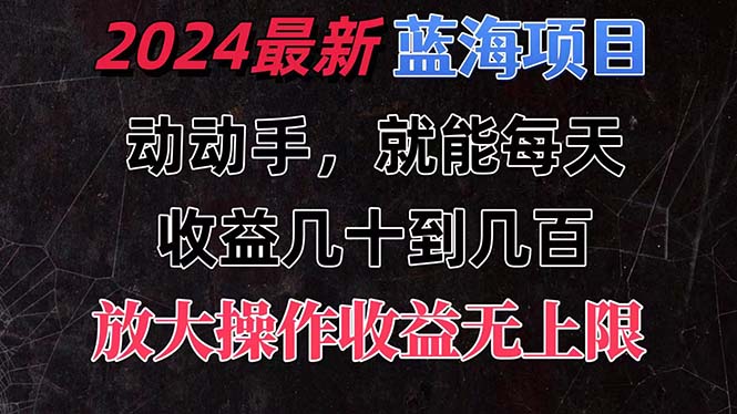 [热门给力项目]（11470期）有手就行的2024全新蓝海项目，每天1小时收益几十到几百，可放大操作收...