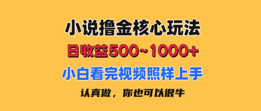 [热门给力项目]（11461期）小说撸金核心玩法，日收益500-1000+，小白看完照样上手，0成本有手就行