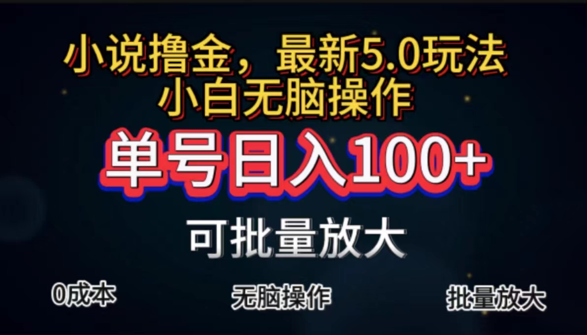 [热门给力项目]（11651期）全自动小说撸金，单号日入100+小白轻松上手，无脑操作