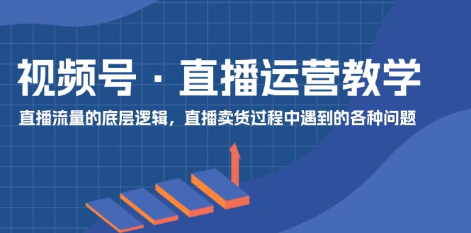 [短视频运营]（11687期）视频号 直播运营教学：直播流量的底层逻辑，直播卖货过程中遇到的各种问题