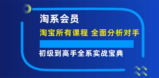 [国内电商]（12055期）淘系会员【淘宝所有课程，全面分析对手】，初级到高手全系实战宝典-第1张图片-智慧创业网