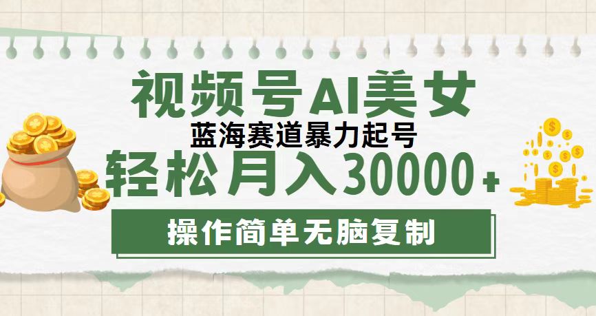 [短视频运营]（12087期）视频号AI美女跳舞，轻松月入30000+，蓝海赛道，流量池巨大，起号猛，无...