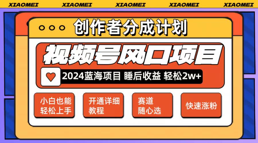 [短视频运营]（12084期）微信视频号大风口项目 轻松月入2w+ 多赛道选择，可矩阵，玩法简单轻松上手