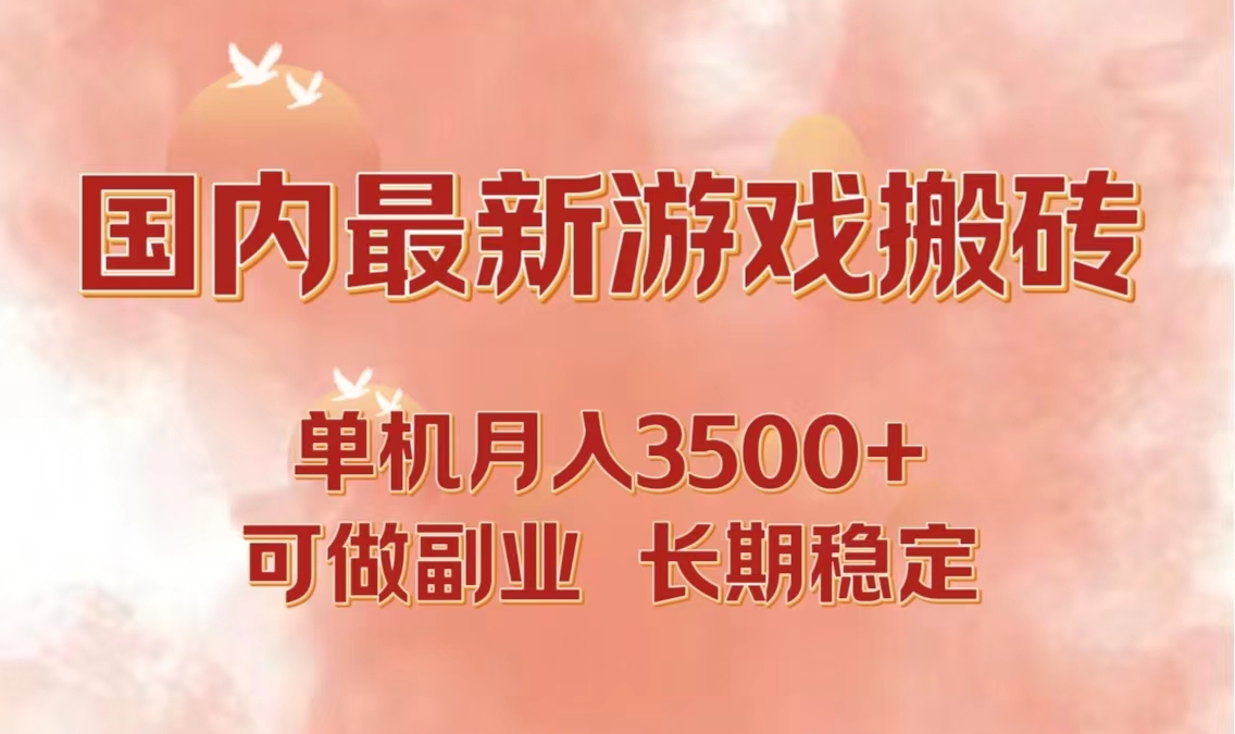 [虚拟项目]（12775期）国内最新游戏打金搬砖，单机月入3500+可做副业 长期稳定