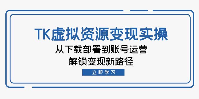 [跨境电商]（12770期）TK虚拟资料变现实操：从下载部署到账号运营，解锁变现新路径