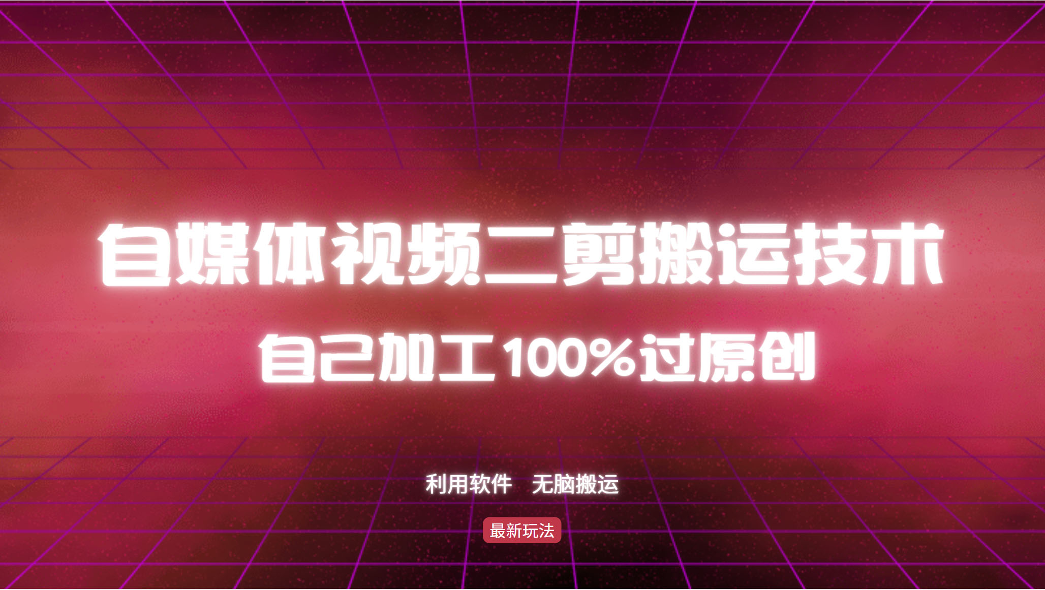 [虚拟项目]（12995期）详细教你自媒体视频二剪搬运技术，自己加工100%过原创，无脑搬运