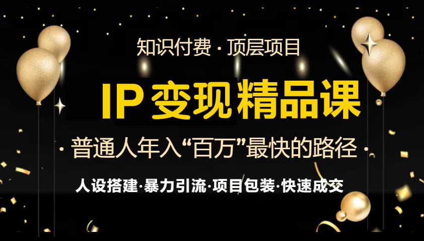 [虚拟项目]（13297期）IP变现最新精品课程，知识付费全流程+最强引流术+小白避坑指南