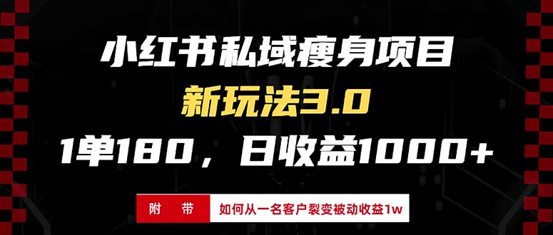 [小红书]（13348期）小红书瘦身项目3.0模式，新手小白日赚收益1000+（附从一名客户裂变收益...