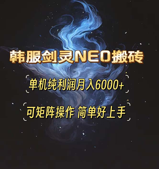 [虚拟项目]（13435期）韩服剑灵NEO搬砖攻略，单机纯利润月入6000+ 可矩阵操作，简单好上手。