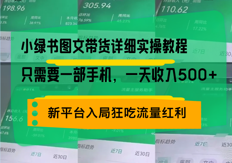 [公众号]（13509期）小绿书图文带货详细实操教程，只需要一部手机，一天收入500+，轻松变现