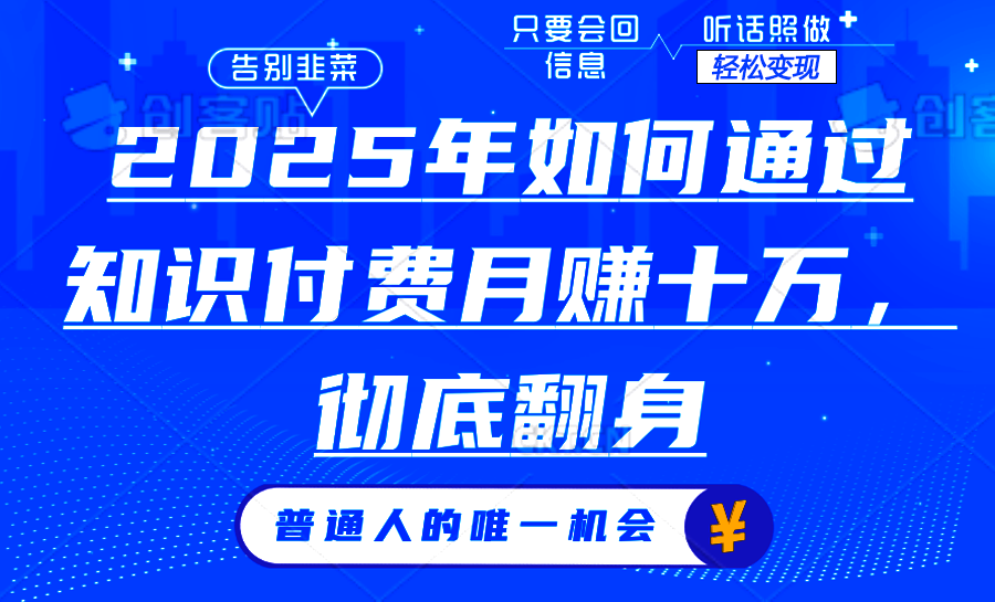 [虚拟项目]（14019期）2025年如何通过知识付费月入十万，年入百万。。