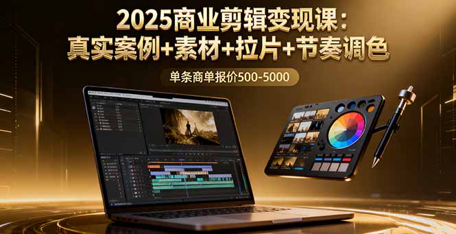 [短视频运营]（16130期）2025商业剪辑变现课：真实案例+素材+拉片+节奏调色，单条商单报价500-5000-第1张图片-智慧创业网