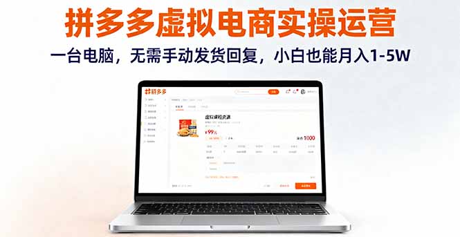 [虚拟项目]（16138期）拼多多虚拟电商实操运营，一台电脑，无需手动发货回复，小白也能月入1-5W-第1张图片-智慧创业网