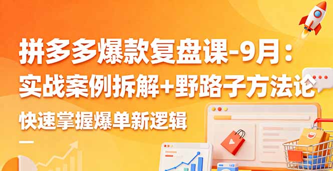 [国内电商]（16176期）拼多多爆款复盘课-9月：实战案例拆解+野路子方法论，快速掌握爆单新逻辑-第1张图片-智慧创业网