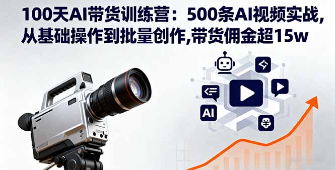 [人工智能]（16165期）100天AI带货训练营：500条AI视频实战,从基础操作到批量创作,带货佣金超15w-第1张图片-智慧创业网