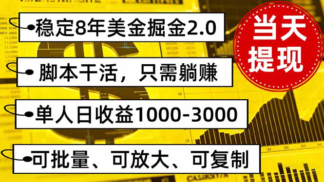 [虚拟项目]（16163期）稳定8年美金掘金2.0脚本干活，只需躺赚。单人日收益1000-3000可批量、...-第1张图片-智慧创业网