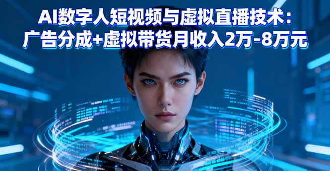 [人工智能]（16148期）AI数字人短视频与虚拟直播技术：广告分成+虚拟带货月收入2万-8万元-第1张图片-智慧创业网