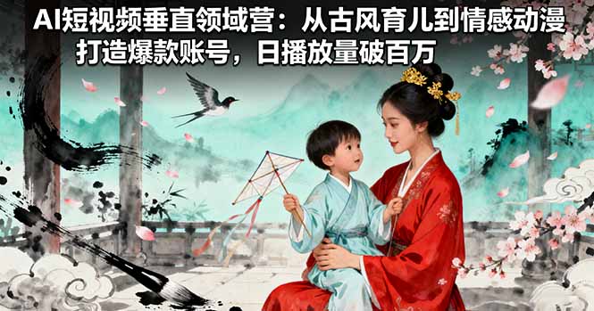 [短视频运营]（16195期）AI短视频垂直领域营：从古风育儿到情感动漫，打造爆款账号,日播放量破百万