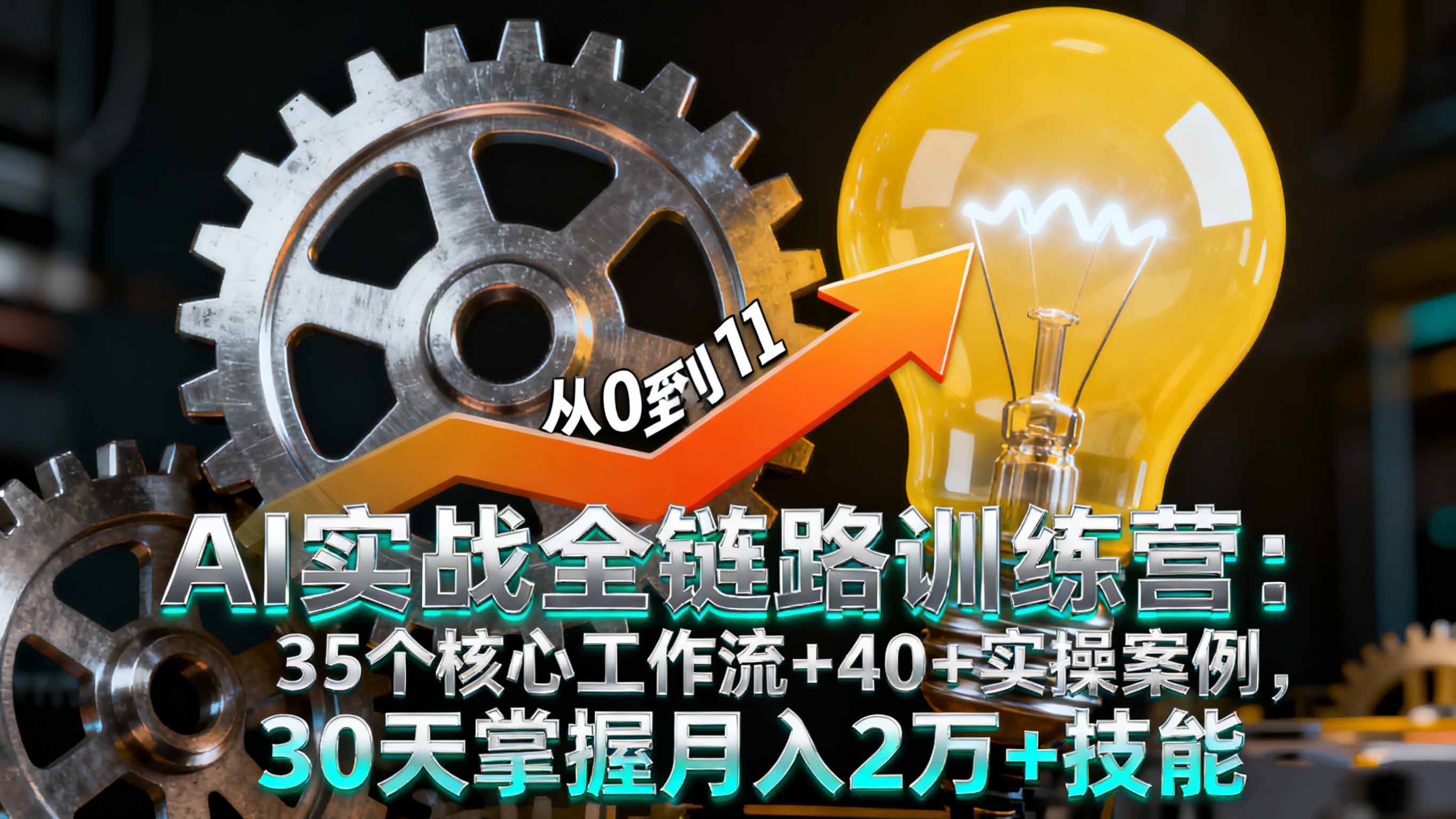[人工智能]（16219期）AI实战全链路训练营：35个核心工作流+40+实操案例，30天掌握月入2万+技能-第1张图片-智慧创业网