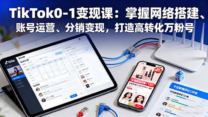 [跨境电商]（16334期）TikTok0-1变现课：掌握网络搭建、账号运营、分销变现，打造高转化万粉号-第1张图片-智慧创业网
