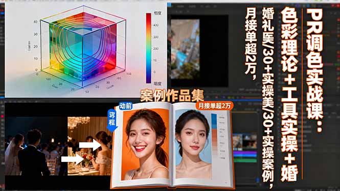 [美工-摄影-建站]（16336期）PR调色实战课：色彩理论+工具实操+婚礼医美/30+实操案例，月接单超2万-第1张图片-智慧创业网
