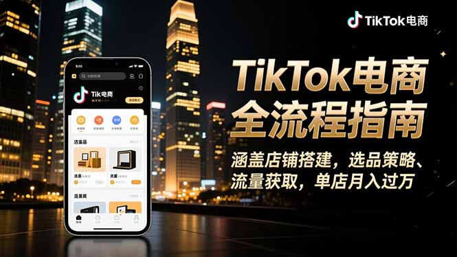 [跨境电商]（16524期）TikTok电商全流程指南，涵盖店铺搭建、选品策略、流量获取，单店月入过万-第1张图片-智慧创业网
