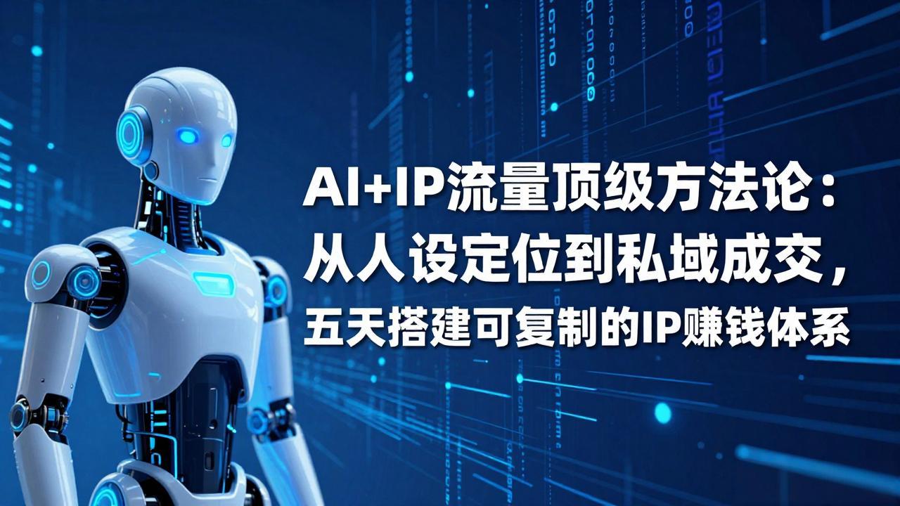 [引流涨粉]（17521期）AI+IP顶级方法论：从人设定位到私域成交，五天搭建可复制的IP赚钱体系-第1张图片-智慧创业网