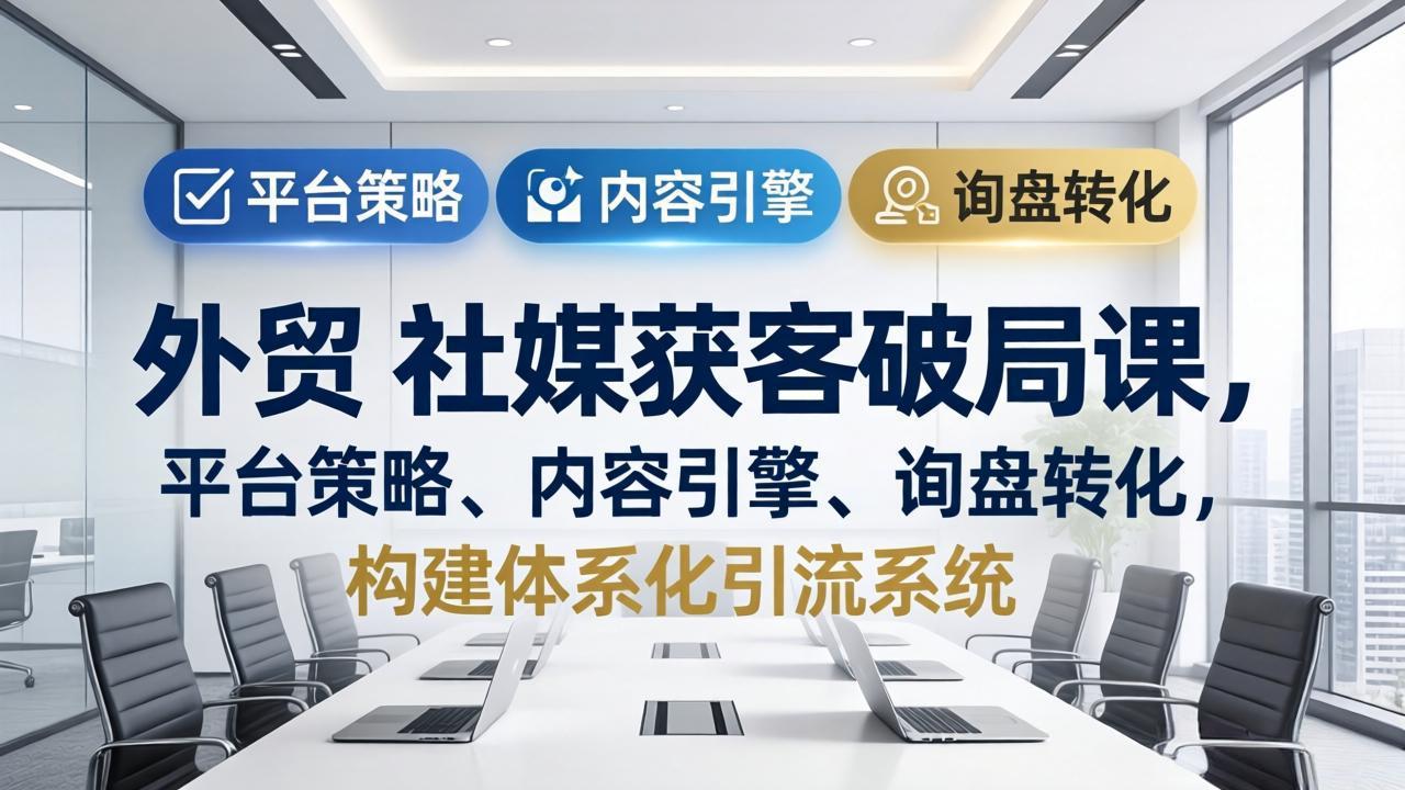 [跨境电商]（17901期）外贸 社媒获客破局课，平台策略、内容引擎、询盘转化，构建体系化引流系统（更新26年3月）-第1张图片-智慧创业网